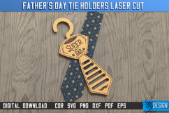 Father&#039;s Day Tie Holders Laser Cut Bundle, Tie Hanger SVG Product Image 7
