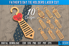 Father&#039;s Day Tie Holders Laser Cut Bundle, Tie Hanger SVG Product Image 1