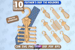 Father&#039;s Day Tie Holders Laser Cut Bundle, Tie Organizer SVG Product Image 1