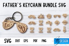 Father&#039;s Day Keychain Bundle SVG | Laser Cut SVG | Engraving Product Image 1