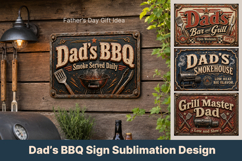 Fathers Day BBQ Sign PNG, dad BBQ, Fathers Day sublimation Product Image 1