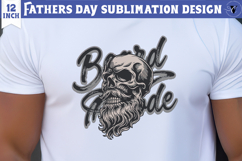Fathers Day Sublimation Design | Beard Mode skull dad png Product Image 1