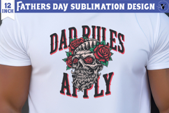 Fathers Day Sublimation Design | Dad rules apply png Product Image 1