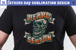 Fathers Day Sublimation Design | Beard season skull dad png Product Image 1