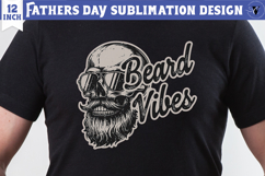 Fathers Day Sublimation Design | Beard vibes, dad skull Product Image 1