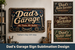Fathers Day Garage Sign PNG Sublimation Product Image 1