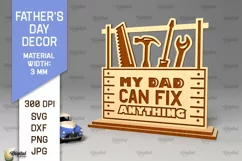 Father's Day Decor Laser Cut. Dad Day Wood Sign SVG Product Image 1