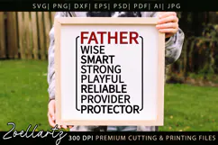 Fathers Day Word Art SVG Papa Daddy Dad T-shirt Mug Design Product Image 1