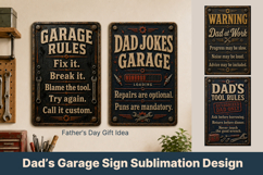 Funny Fathers Day Garage Signs PNG sublimation Product Image 1