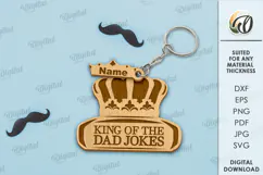 Father's Day Keychain Laser Cut. Men's Wooden Keychain SVG Product Image 1
