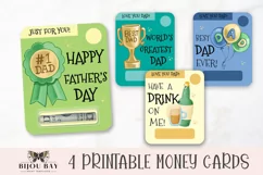 Father's Day Money Card Folders - 4 PNG Printable Designs Product Image 1