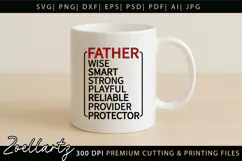 Fathers Day Word Art SVG Papa Daddy Dad T-shirt Mug Design Product Image 2