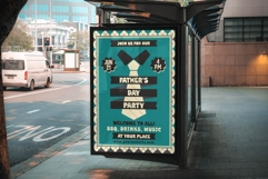 Fathers Day Party Flyer Template Design Groovy Poster SVG EPS PNG