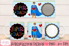 Father's day photo mug wrap sublimation PNG for 11 oz mugs Product Image 1