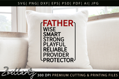 Fathers Day Word Art SVG Papa Daddy Dad T-shirt Mug Design Product Image 3