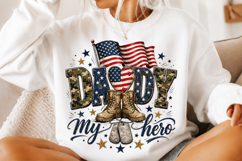 Fathers Day PNG Clipart, Daddy My Hero PNG Product Image 1