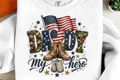 Fathers Day PNG Clipart, Daddy My Hero PNG Product Image 3