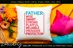 Fathers Day Word Art SVG Papa Daddy Dad T-shirt Mug Design Product Image 4