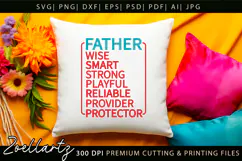 Fathers Day Word Art SVG Papa Daddy Dad T-shirt Mug Design Product Image 4