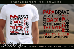 Fathers Day Subway Art SVG Papa Daddy Dad T-shirt Mug Design Product Image 4