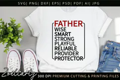 Fathers Day Word Art SVG Papa Daddy Dad T-shirt Mug Design Product Image 6