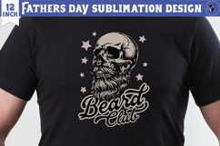 Fathers Day Sublimation Design | Beard club, dad skull png Product Image 1
