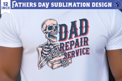 Fathers Day Sublimation Design | Dad repair service, skull Product Image 1