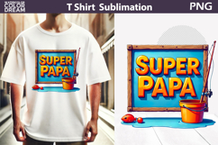 Super Papa Sublimation Design | Father&#039;s Day T Shirt Design Product Image 1