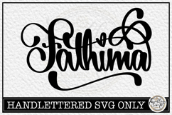 Fathima - Handlettered Name SVG Cut file Product Image 1