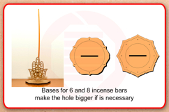 Laser cut SVG Incense holder Fatima hand Hamsa template Product Image 3
