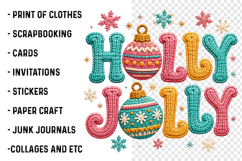 Faux Crochet Holly Jolly PNG Product Image 3