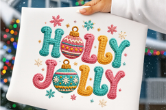 Faux Crochet Holly Jolly PNG Product Image 4
