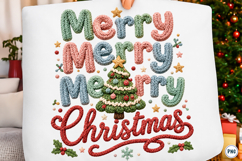 Faux Crochet Merry Christmas PNG Product Image 1