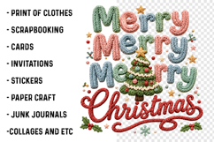 Faux Crochet Merry Christmas PNG Product Image 3