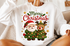 Faux Crochet Santa and Reindeer Christmas Tree Product Image 2