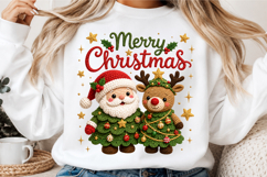 Faux Crochet Santa and Reindeer Christmas Tree Product Image 3