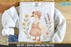 Faux Embroidery Farmhouse Goose is a professional design that is available at 300dpi PNG to use for Sublimation, iron-on transfer, DTG Printing and normal printing.