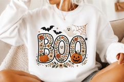 Faux Embroidery Floral Boo Png Product Image 3