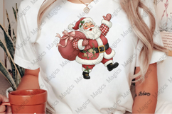 Faux Embroidery Joyful Santa Claus Clipart Product Image 2