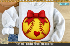 Faux Embroidery Softball design is a professional design that is available at 300dpi PNG to use for Sublimation, iron-on transfer, DTG Printing and normal printing.