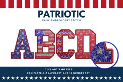 Varsity Patriotic Faux Embroidery Stitch Alphabet USA Flag1 Product Image 1