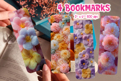 Faux Fur Bookmark Printable | Spring Floral Sublimation Product Image 1