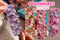 Faux Fur Bookmark Printable | Spring Floral Sublimation Product Image 1