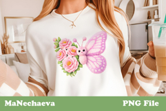 Faux Fur Butterfly Clipart | Floral Spring Sublimation PNG Product Image 1