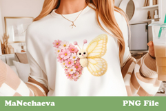 Faux Fur Butterfly Clipart | Floral Spring Sublimation PNG Product Image 1