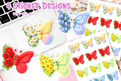 Faux Fur Floral Butterfly Sticker Bundle | Spring Flowers Product Image 5