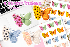 Faux Fur Floral Butterfly Sticker Bundle | Spring Flowers Product Image 2