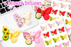 Faux Fur Floral Butterfly Sticker Bundle | Spring Flowers Product Image 3