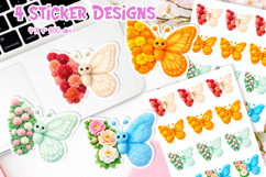 Spring Floral Coquette Faux Fur Butterfly Stickers Printable Product Image 1