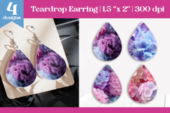Faux Fur Floral Teardrop Sublimation | Earring PNG Design Product Image 1